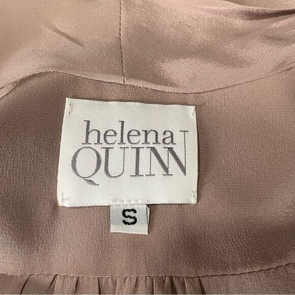 Helena Quinn 100% Silk Long Sleeve Mini Cocktail Dress Size Small - Picture 6 of 10